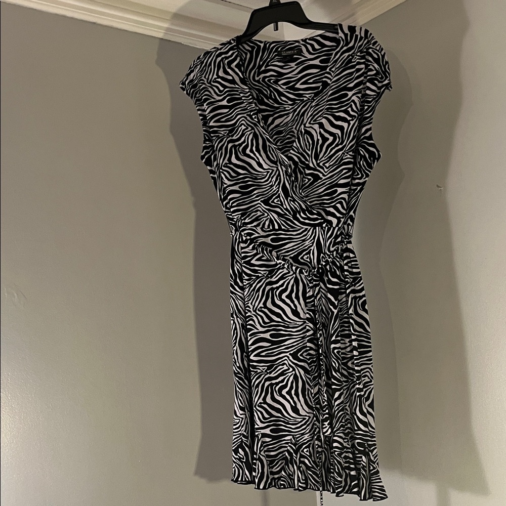 Glamour Black and White Animal Print Mini Dress